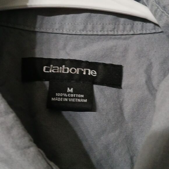 Claiborne gray long sleeve button down business casual  shirt Sz M EUC - Picture 4 of 7